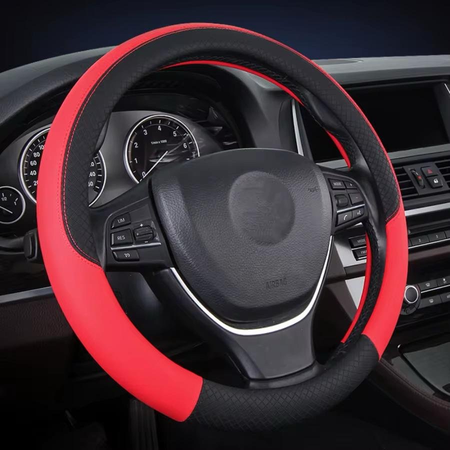 Universal Fit PVC PU Leather Car Steering Wheel Cover